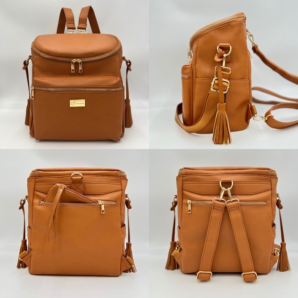 BRAND NEW VEGAN LEATHER DIAPER BAG + ACCESSORIES - Picture 3 of 9